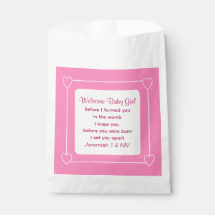 Schattige Baby shower Bijbel Verse Roze Partij Fav Bedankzakje