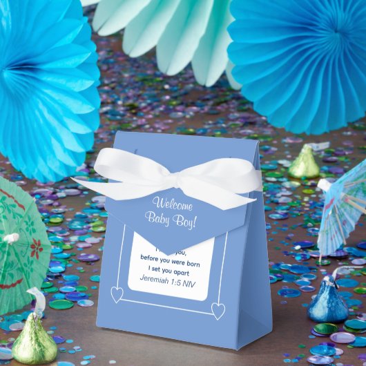Schattige Baby shower Bijbelvers Blauw Feestgunst Bedankdoosjes (Feest)