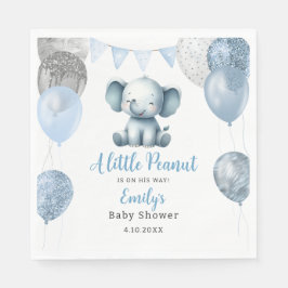 Schattige Baby shower Blauwe Olifanten Jongensball Servet