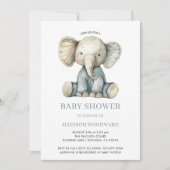 Schattige Baby shower Blue Plush Speelgoed Elephan Kaart (Voorkant)