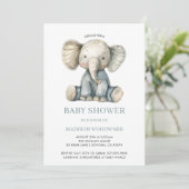 Schattige Baby shower Blue Plush Speelgoed Elephan Kaart (Staand voorkant)