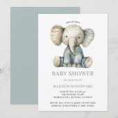 Schattige Baby shower Blue Plush Speelgoed Elephan Kaart (Voorkant / Achterkant)