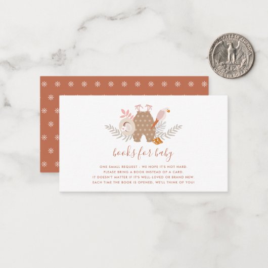 Schattige Baby shower Boho Boeken voor Baby Behuiz Notitiekaartje (Voorkant / Achterkant in situ)