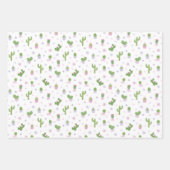 Schattige Baby shower Cacti Party Pattern Inpakpapier Vel (Voorkant)