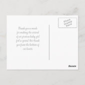 Schattige Baby shower dank u Casual grijze voetafd Briefkaart (Achterkant)