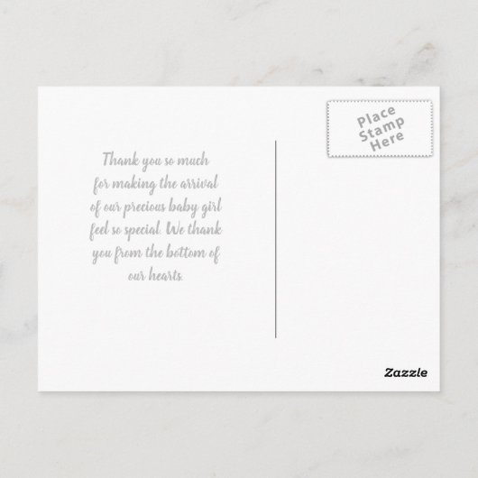 Schattige Baby shower dank u Casual grijze voetafd Briefkaart (Achterkant)