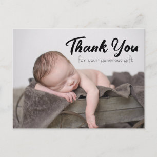 SCHATTIGE Baby shower Dank u Foto Briefkaart