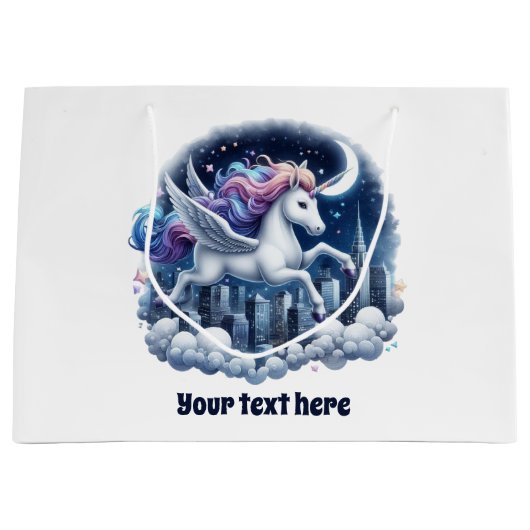 Schattige baby shower Eenhoorn Aanpasbaar Groot Cadeauzakje (Voorkant)