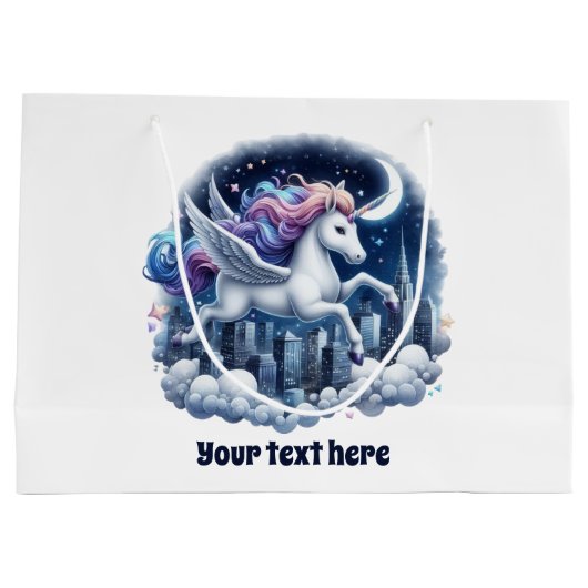 Schattige baby shower Eenhoorn Aanpasbaar Groot Cadeauzakje (Achterkant)