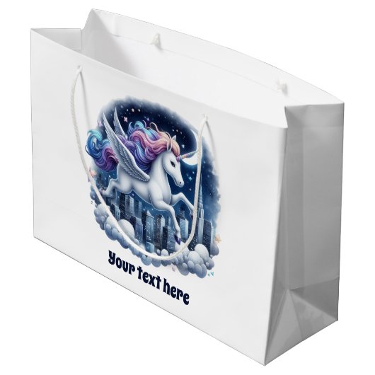 Schattige baby shower Eenhoorn Aanpasbaar Groot Cadeauzakje (Achterkant Gekanteld)