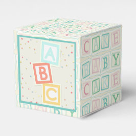 Schattige Baby shower Favor Box W / ABC Blocks Bedankdoosjes