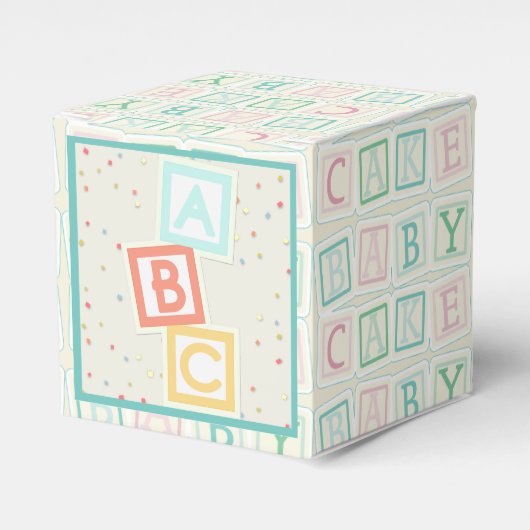 Schattige Baby shower Favor Box W / ABC Blocks Bedankdoosjes (Voorkant Zijde)
