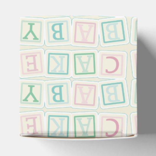 Schattige Baby shower Favor Box W / ABC Blocks Bedankdoosjes (Bovenkant)