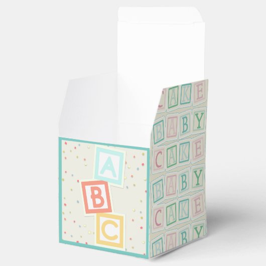 Schattige Baby shower Favor Box W / ABC Blocks Bedankdoosjes (Geopend)