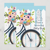 Schattige Baby shower Garden Party Bloemenuitnodig Kaart (Voorkant / Achterkant)