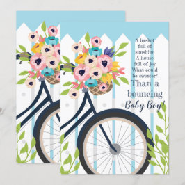 Schattige Baby shower Garden Party Bloemenuitnodig Kaart