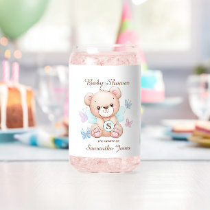 Schattige Baby shower gepersonaliseerd Blikvorm Glas
