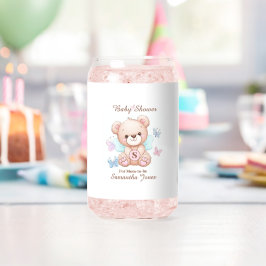 Schattige Baby shower gepersonaliseerd Blikvorm Glas