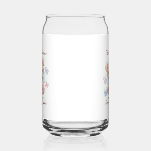 Schattige Baby shower gepersonaliseerd Blikvorm Glas (Rechts)