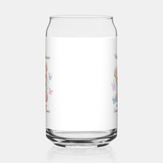 Schattige Baby shower gepersonaliseerd Blikvorm Glas (Links)