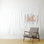 Schattige Baby shower gepersonaliseerd Wandkleed (In Situ (horizontaal))