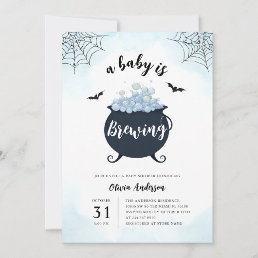 Schattige Baby shower Halloween Uitnodiging (Voorkant)