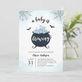 Schattige Baby shower Halloween Uitnodiging (Staand voorkant)