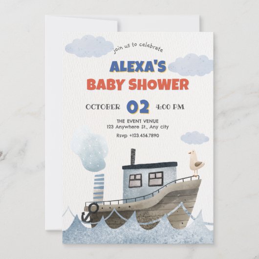 Schattige baby shower kaart (Voorkant)