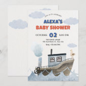 Schattige baby shower kaart (Voorkant / Achterkant)