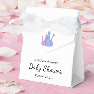 Schattige Baby shower Kat Twins Blauw Roze Bedankdoosjes