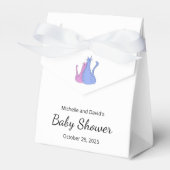 Schattige Baby shower Kat Twins Blauw Roze Bedankdoosjes (Voorkant Zijde)