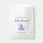Schattige Baby shower Kat Twins Blauw Roze Bedankzakje (Voorkant)