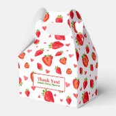 Schattige Baby shower met aardbeienthema Bedankdoosjes (Achterkant)
