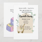 Schattige Baby shower Muis en kinderwagen Kaart (Voorkant / Achterkant)