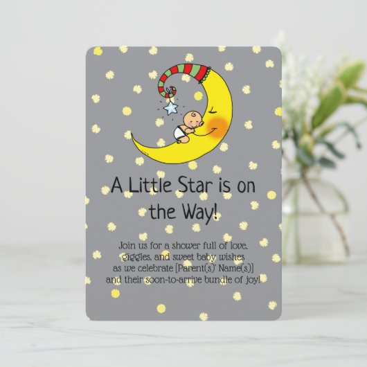 Schattige Baby shower onder de sterren Save The Date (Staand voorkant)