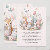 Schattige Baby shower Pastel Whimsy Animals Bedankkaart (Voorkant / Achterkant)