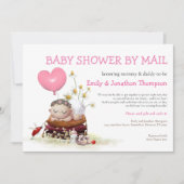 Schattige Baby shower per post lieveheersbloem Kaart (Voorkant)