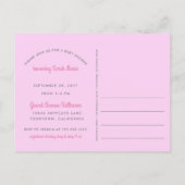 Schattige Baby shower Roze Gestreept Meisje met Oo Uitnodiging Briefkaart (Achterkant)