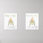 Schattige Baby shower Safari Games Poster Set (Voorkant)
