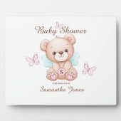Schattige Baby shower Tafelblad Plaque met Ezel Fotoplaat (Voorkant)