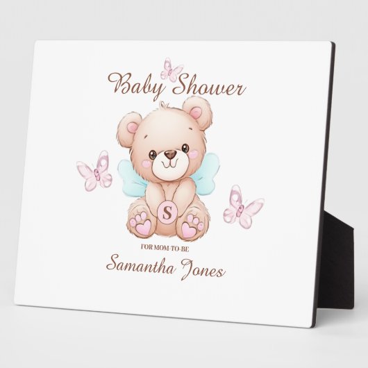 Schattige Baby shower Tafelblad Plaque met Ezel Fotoplaat (Zijkant)