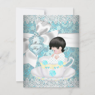 Schattige baby shower turquoise jongen of meisje kaart