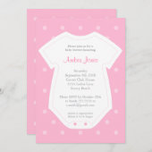 Schattige Baby shower Uitnodiging in Roze voor een (Voorkant / Achterkant)