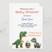 Schattige Baby shower Uitnodiging met het uitkomen (Voorkant / Achterkant)