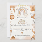 Schattige Baby Shower Uitnodigingen met een Zacht  (Voorkant)