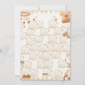 Schattige Baby Shower Uitnodigingen met een Zacht  (Achterkant)