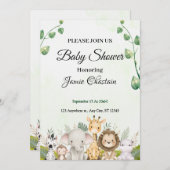 schattige Baby Shower Uitnodigingen met Schattigee (Voorkant / Achterkant)