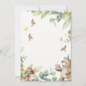 Schattige Baby Shower Uitnodigingen met Schattigee (Achterkant)