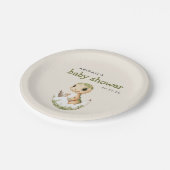 Schattige Baby shower van broedende dinosauriërs Papieren Bordje (Gekanteld)