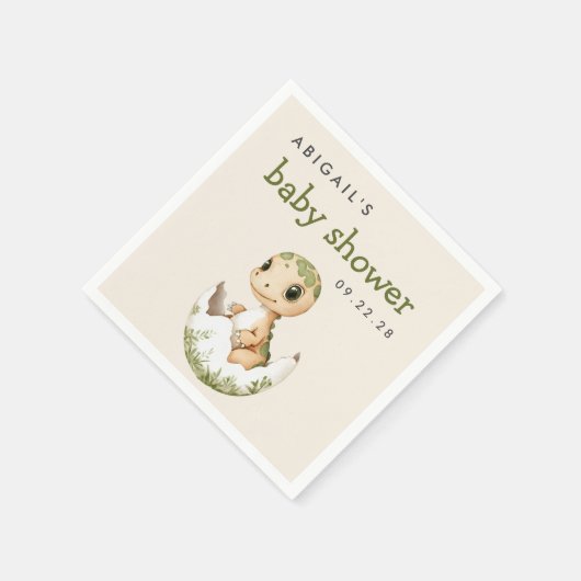 Schattige Baby shower van broedende dinosauriërs Servet (Hoek)